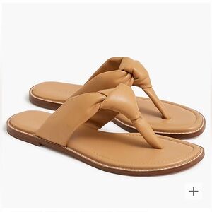 NWT! J.Crew Factory Knotted thong sandals in Light Caramel. Size 6.